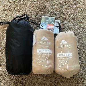 Set of 3 sleeping bag liners for camping, backpacking, etc